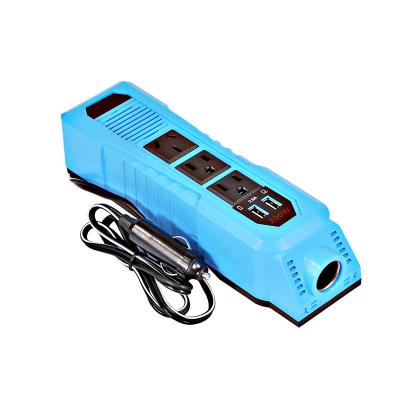 China Smart Car Inverter 200W Car Quick Charger With 3 In 1 Retractable Cables Car Charger Cell Phone Charger With Led Display for sale