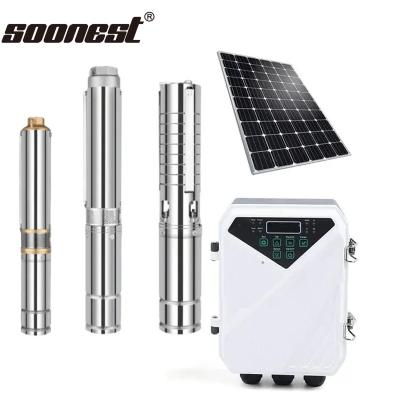 China 150M Solar Water Pump 3Inch Solar Pump 2Hp 1500W Solar Deep Well Submersible 12V Dc Water Pump for sale