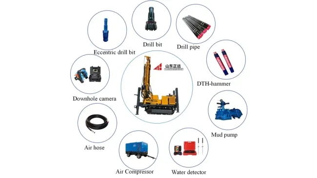 450m Drilling Depth Pneumatic DTH Crawler Drilling Rig for Water Well Drilling Rig Driven by Diesel Engine