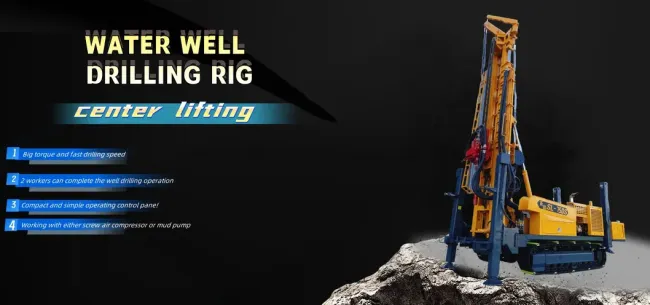 Full Hydraulic High Power 750m Depth SL750s Center Lifting Water Well Drilling Rigs Crawler Type Factory Price