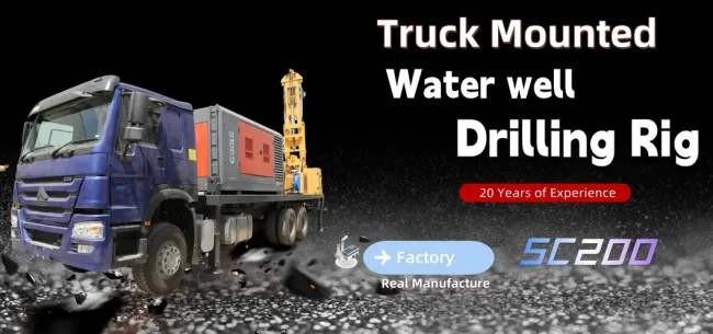 Factory Price 200m Depth Truck Mounted Borehole Drill Machine Rotary Drilling Equipment Water Well Drilling Rigs