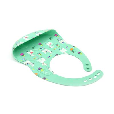 China Customisable Patterns BSCI SGS Baby Silicone Bib With Pocket for sale