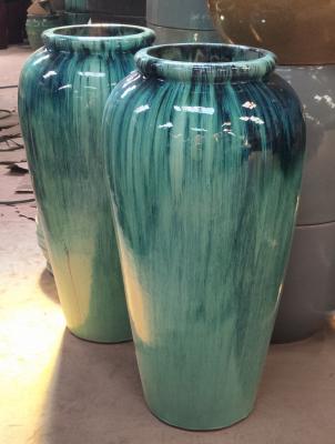 China Pottery Jar Outdoor Ceramic Jars Ceramic Terracotta Pots Planters GW1244 Set 2 for sale