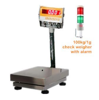 China Stainless steel Automatic Check Weigher IN-CWS100-1 100kg 1g RS485  With platform 300*400mm and LED Display for sale