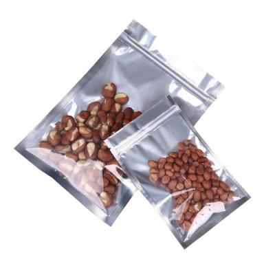 China One Side Clear One Side Aluminum Foil 3 Side Seal Flat Zipper Bag for sale