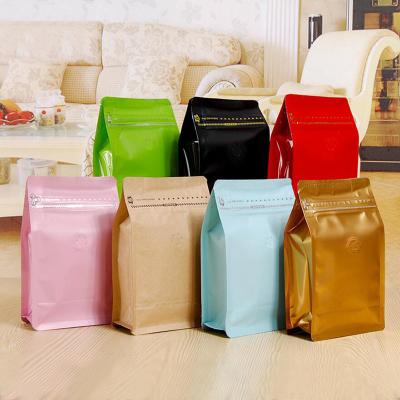 China 1 Pound Coffee Bag with One-Way Degassing Valve, Stand Up Zipper Coffee Bags With Flat Bottom for sale