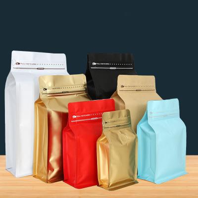 China customized box bottom pouch 12 ounce plastic coffee bags with air valve and ziplock for sale