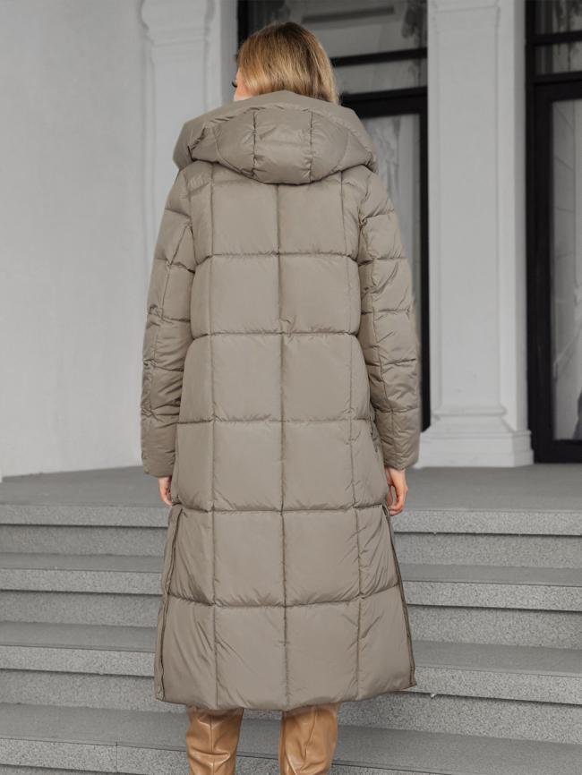 long women jacket, for cold winter coat, hooked, lower knees length, dark colours, Winter Warmth Graphene Self Heating line,with Shoulder strap inside,
