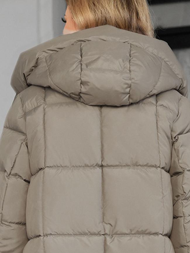 long women jacket, for cold winter coat, hooked, lower knees length, dark colours, Winter Warmth Graphene Self Heating line,with Shoulder strap inside,
