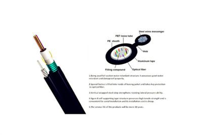 China Black Outdoor Aerial Fiber Optic Cable GYXTC8S Singlemode Figure 8 Self Supporting for sale