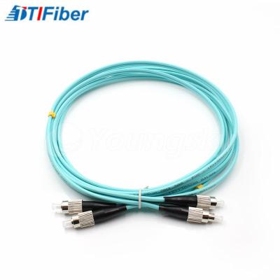 China Indoor Duplex OM3 Fiber Optic Patch Cables Jumper MM FC - FC UPC Low Insertion Loss for sale