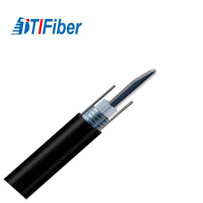 China 8 Fiber Count Fiber Optic Wire Cable Black Outdoor Aerial GYXTW Singlemode for sale