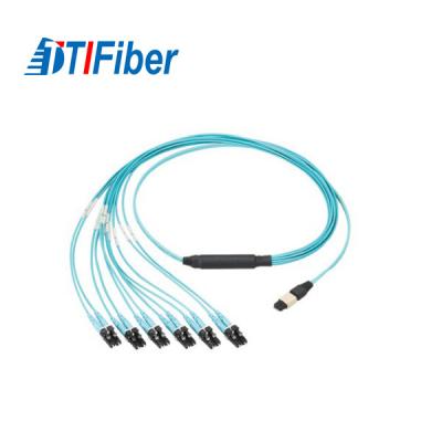 China 10 Gigabit 50/125 Multimode Fibre Optic Patch Leads OM4 Female 8 Core Jumper Cord for sale