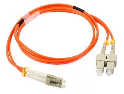 China LC Duplex Multimode Fiber Optic Patch Cord with 3.0 fiber optic cable for sale
