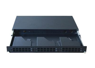 Китай 1U 19' установленный шкафом пульт временных соединительных кабелей волокна держателя шкафа для кассет 3pcs MPO продается