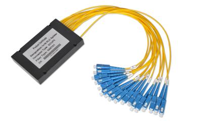 China 1×32 PLC Singlemode optical fiber splitter with SC / APC Fiber Connectors for sale
