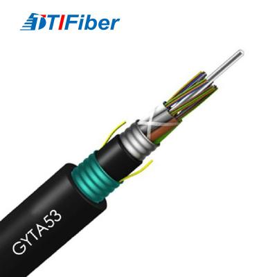 China Outdoor Optical Fiber Cables Supplier 12 Core Direct Buried Armored Fiber Optic Cable GYTA53 for sale