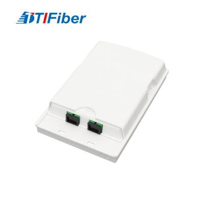 China 2 Ports SC/APC Adapter Mini Fiber Rosette Box For FTTH for sale