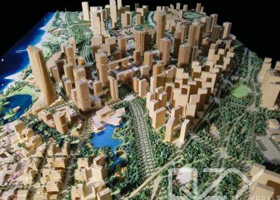 China Aecom Basswood Miniature Architectural Models Xiamen TOD for sale