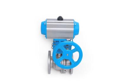 China DIN3337 Double Flange Pneumatic Actuated Ball Valve for sale