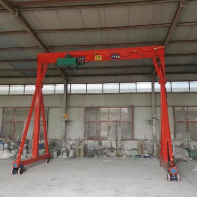 China Single Girder Gantry Crane With Wheels Electric Hoist  For Construction 3T 5T for sale