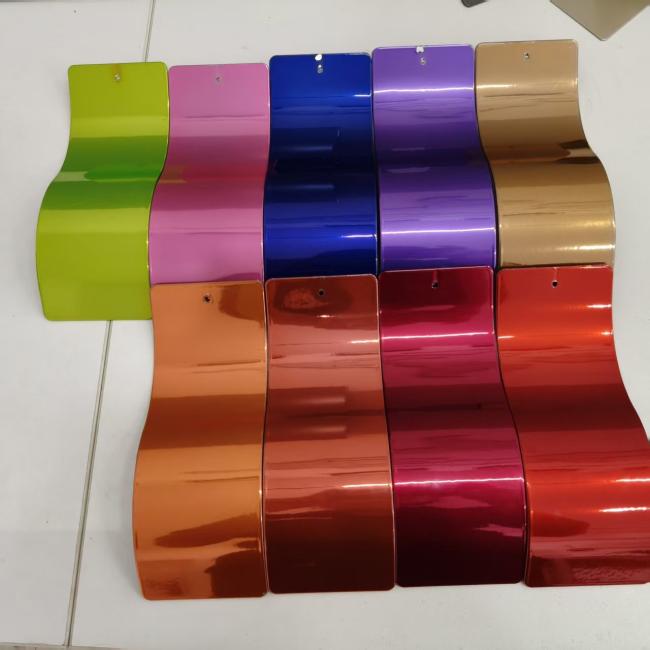 double coating chrome illusion purple polyester powder coating powder paint color for metal coating