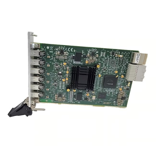 Close-up of National Instruments PXIe-8510 interface connections
