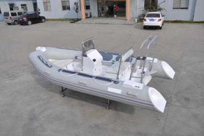 China PVC Small Inflatable Fishing Boats Rib430 Light Grey With Inflatable Tube for sale