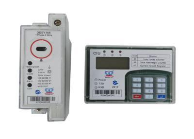 China Single Phase Split Prepaid Electricity Meter , Din Rail Power Meter With CIU for sale