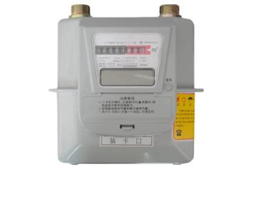 China Metal Type Prepaid Gas Meter Diaphragm Smart IC Card For Domestic G1.6 for sale