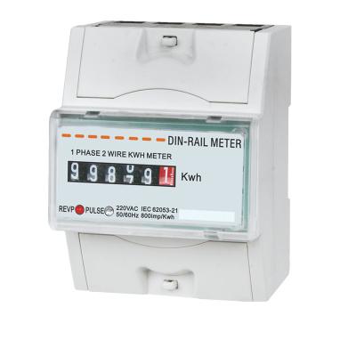 China High Accuracy Din Rail Watt Hour Meter , 4P Single Phase Watt Hour Meter With CT/ PT for sale
