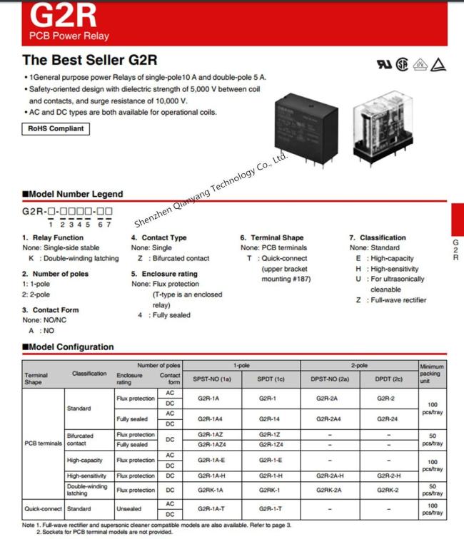 Original Relay G2r-2-Snd 12V 24V DC Omron 5A 8pin Power Relay