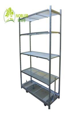 China Garden Flower Cart Galvanized CC Flower And Plant Trolleys PP / PA Wheel for sale