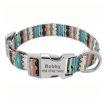 China Beautiful Pattern Adjustable Nylon Collar Customized Color Pet Dog Accessories for sale