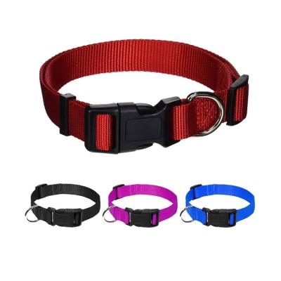 China Adjustable Classic Dog Training Collars Solid Colors Reflective Dog Collar for sale