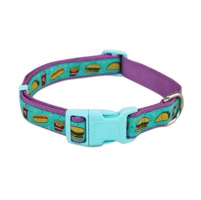 China Cute Pattern Adjustable Dog Collar Half Metal Dog Harness And Leash for sale