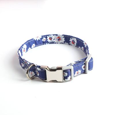 China Floral Pattern Smart Dog Collar Small Medium Large Nylon Red Dog Collar for sale
