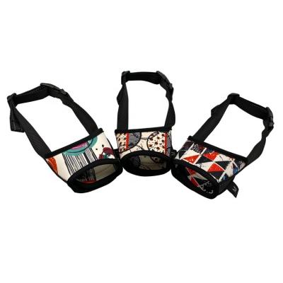 China Prevent Biting Fight Dog Pet Muzzles Polyester Breathable Dog Muzzle for sale
