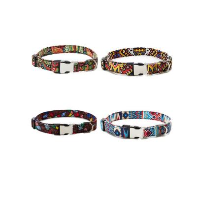 China Heat Transfer Personalized Pet Collars Metal Buckle Custom Dog Collars for sale