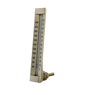 China Red Liquid inside 60MM 90deg Industrial Glass Thermometers 3/4'' BSP for sale