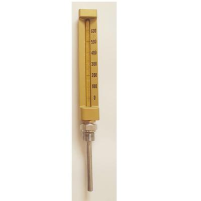 China Liquid Temperature 600C 150mm Industrial Glass Thermometers 1/4'' NPT for sale