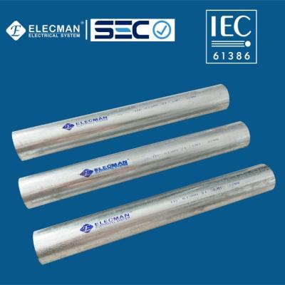 China Carbon Steel Metal Electrical EMT IEC 61386 Conduits Metallic Tubing for sale