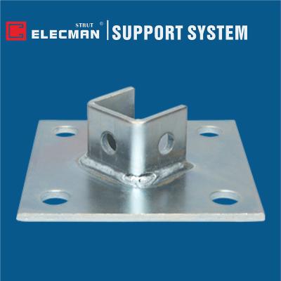 China Single Colum Single Level Strut Post Base Plate Galvanized Steel for sale