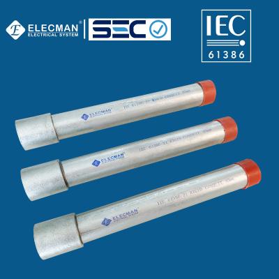 China IEC 61386-21 HDG Rigid Metal Conduit(RMC) IEC Rigid Pipe 40mm for sale