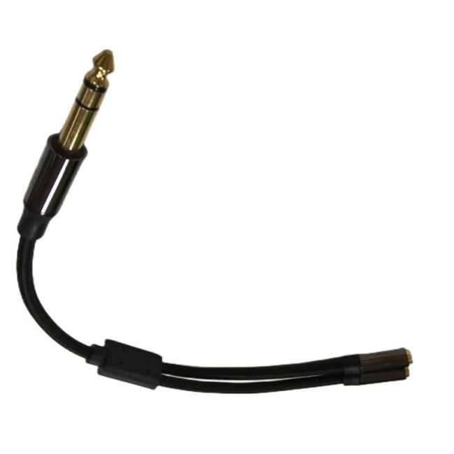 Professional Cable Assembly 1/4 Inch Headphone Splitter Cable 2 Female to 1 Male Audio Cable