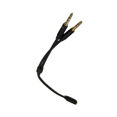 China Y Splitter Cable Wire Harnesses Audio Cable Headset 3.5mm 2 Male Mic Cable for sale