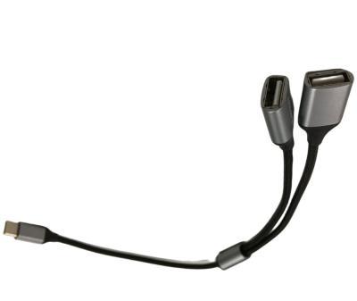 China 3m Kabel-Draht-Gurtensammlung 1 Typ C bis 2 USB 2 In 1 USB-Kabel zu verkaufen