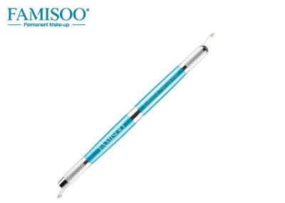 China Blue Color Manual Eyebrow Tattoo Pen Stainless Steel , Microblading Tattoo Pen for sale