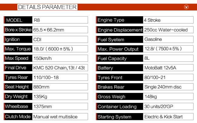 2024 CQR china New motorcycles motocross 250cc dirt bike cheap gasoline powered