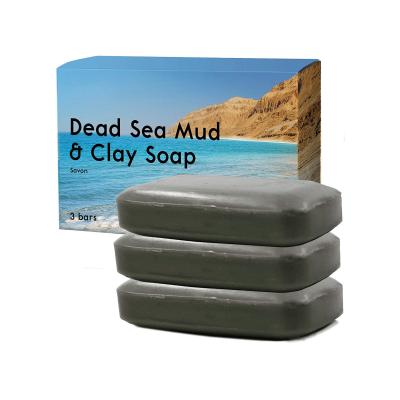 China Private Label Dead Sea Mud Clay Natural Bar Soap Face Body Cleanser Acne Eczema Removal for sale